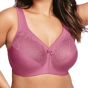 - Glamorise 42G MagicLift Natural Shape Minimizer Plum Support Bra! NEW!